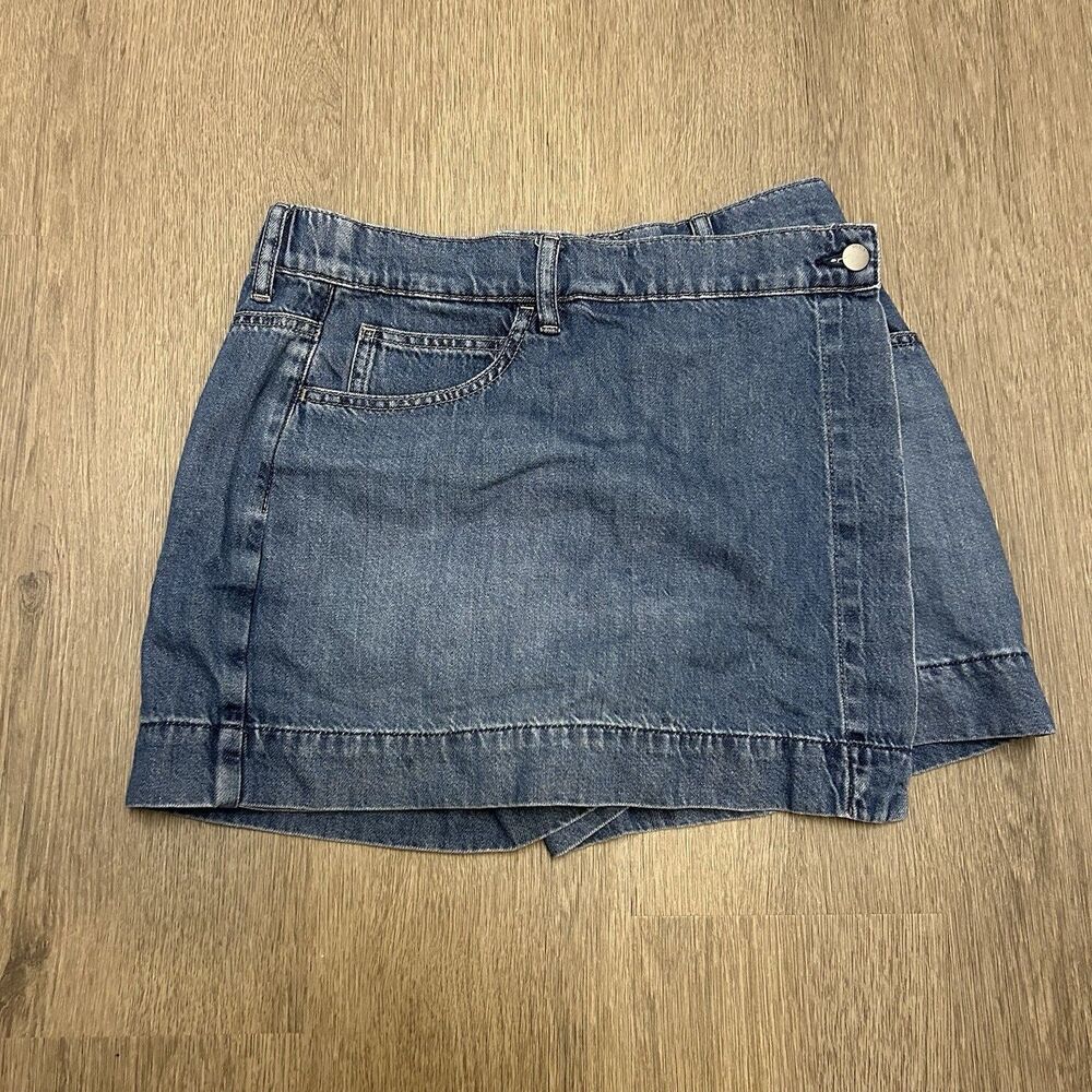 Uniqlo Denim Stretch Jean Skort Blue & White Women’s Size Medium 28/29 Lot Of 2 - Picture 4 of 13